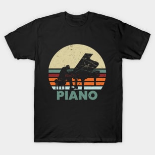 Retro Vintage Piano music instrument gift pianist keyboard T-Shirt